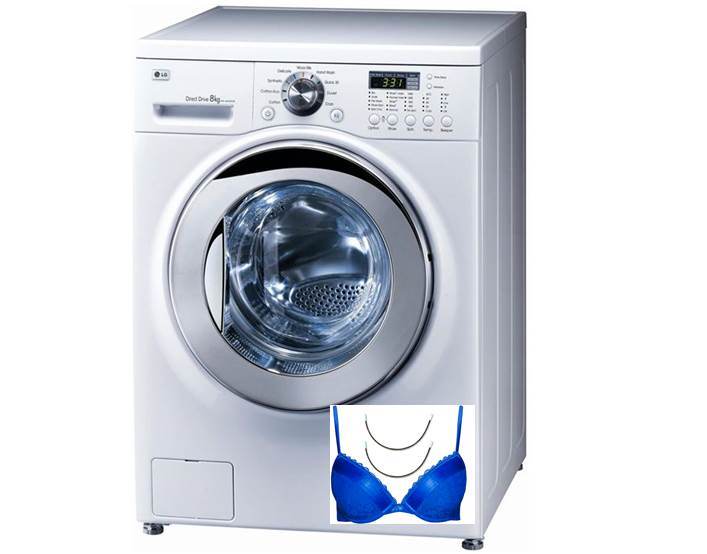 drát z podprsenky v pračce