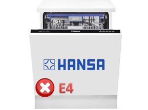 Chyba E4 na myčce Hansa