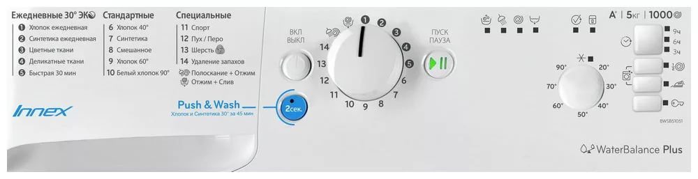 Indesit BWSB 51051 kontrollpanel