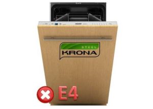Kód chyby E4 v myčce Krona