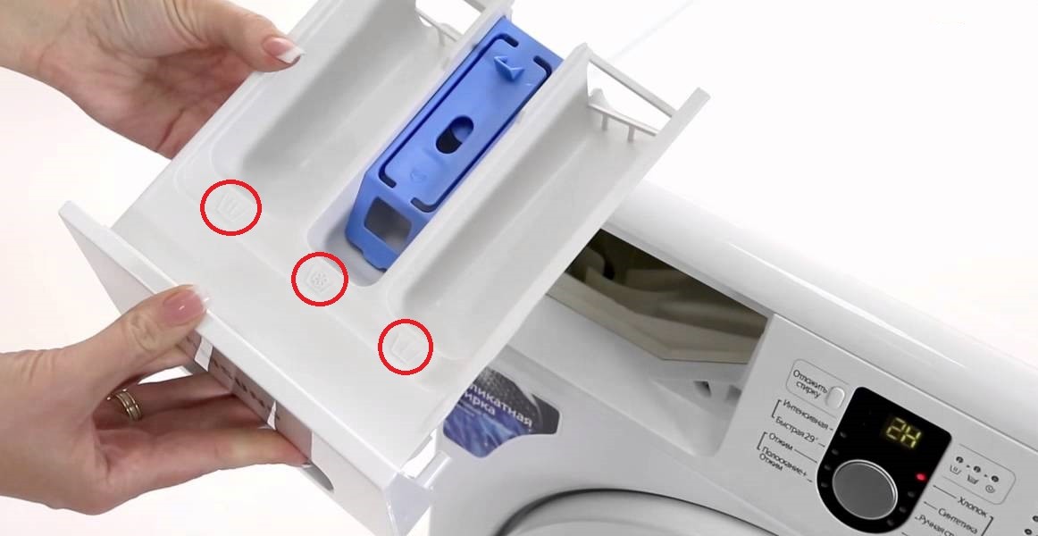 Each tray compartment is marked with a symbol