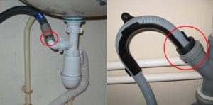 zkontrolujte spolehlivost bodu připojení vypouštěcí hadice 2