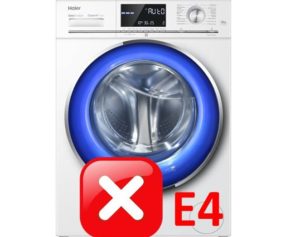 Chyba E4 v pračce Haier
