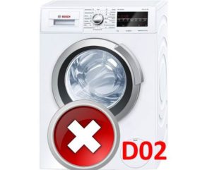 Chyba D02 v pračce Bosch
