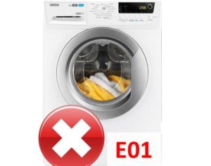 Chyba E01 v pračce Zanussi