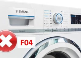 Chyba F04 v pračce Siemens