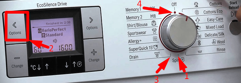 chyba resetu na SM Bosch Logixx 8