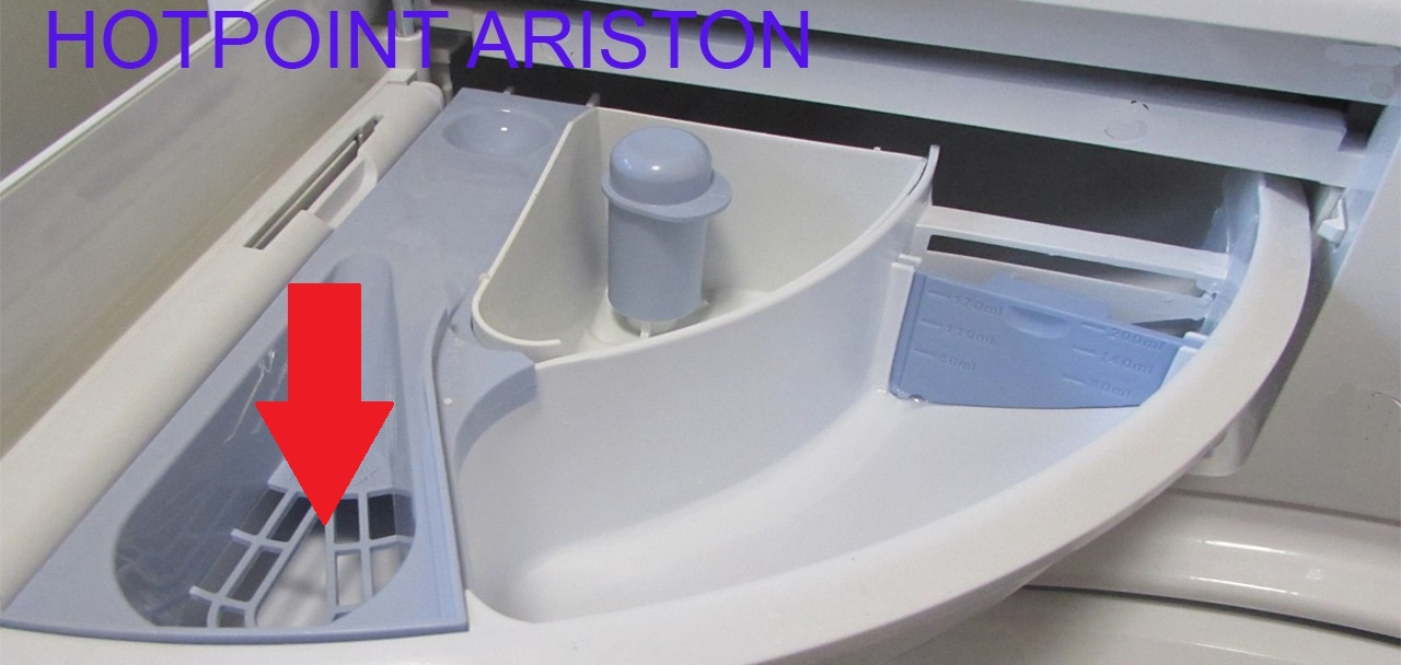 přihrádka na leštidlo v pračce Hotpoint-Ariston