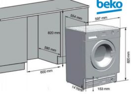 Beko çamaşır makinesinin boyutları