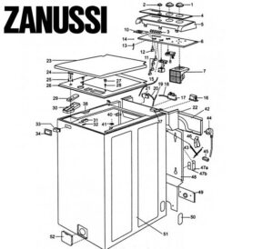 Demontáž shora plněné pračky Zanussi